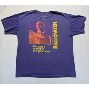 John Carpenter's T Shirt Mens Large Purple Graphic Print Halloween Michael Myers